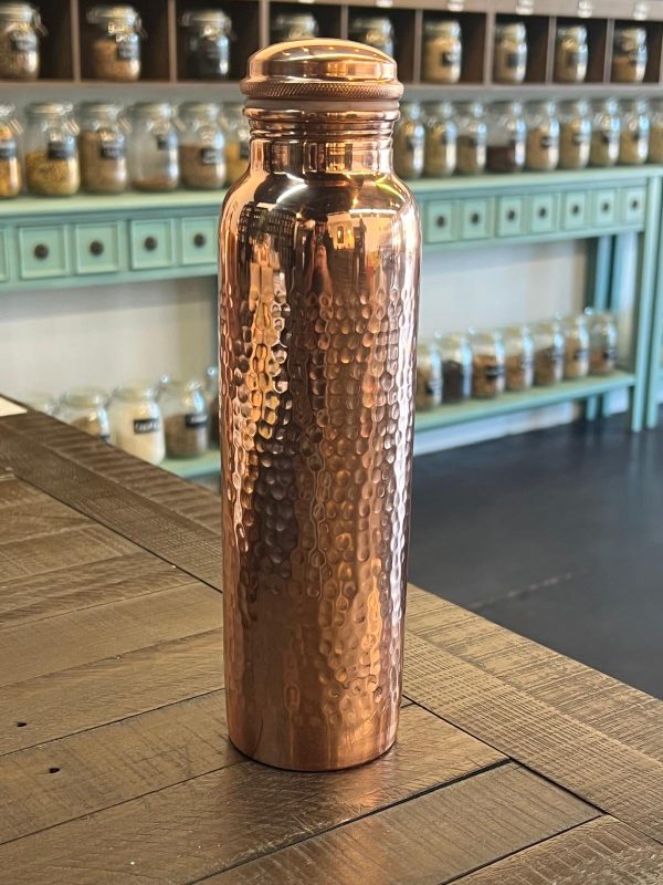 Copper Water Bottle (Hammered Pattern) - Image 2