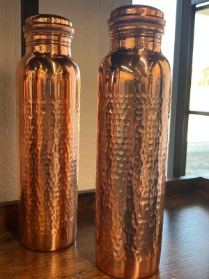Copper Water Bottle (Hammered Pattern)